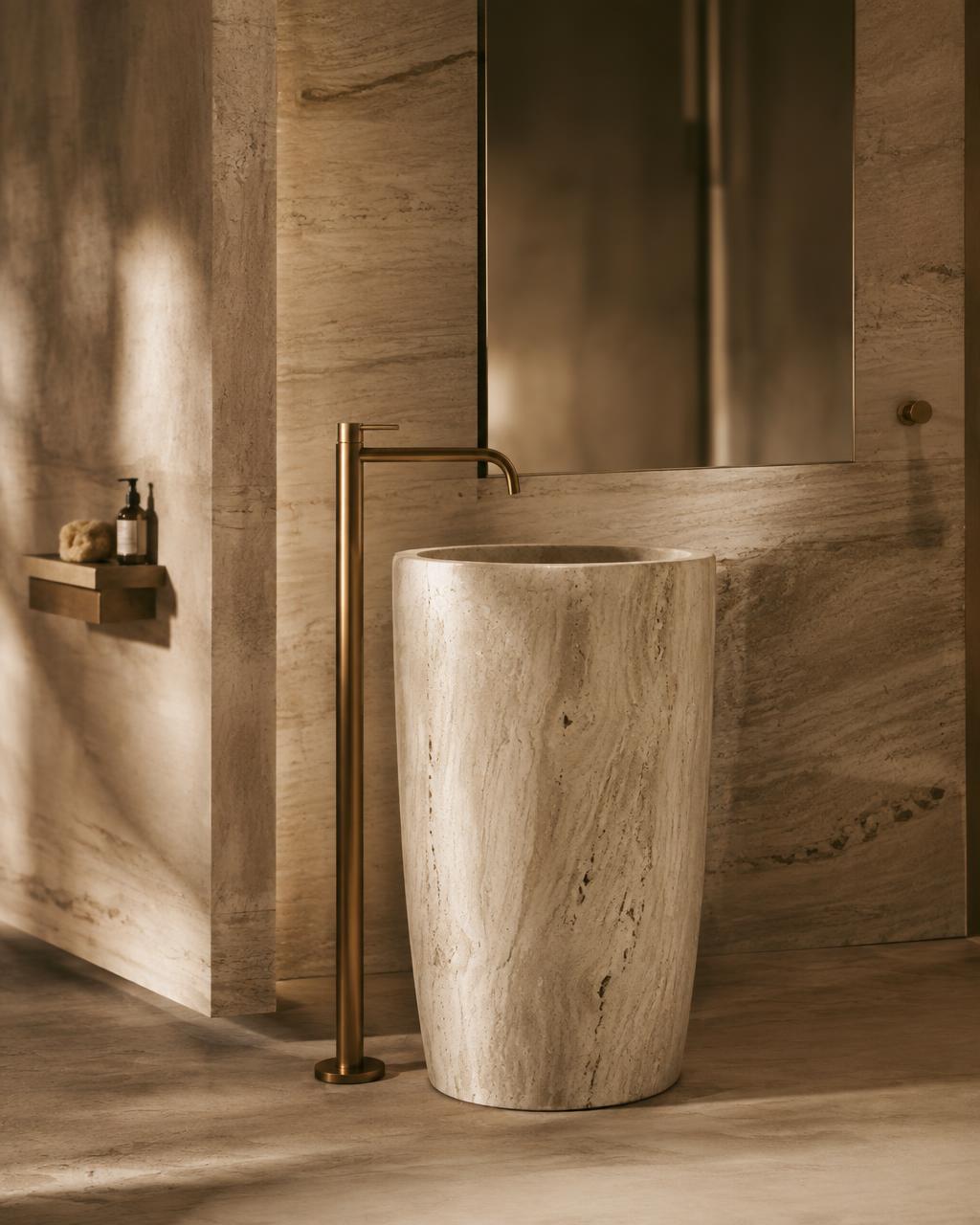 Bagno: pietra, acqua, dettaglio